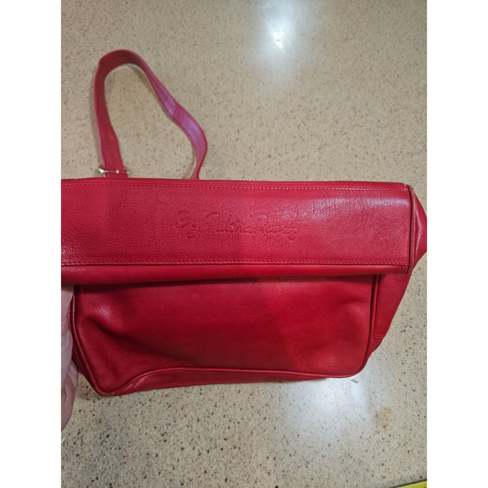 Vintage Paloma Picasso Red Leather Crossbody Bag Gold Hardware Made in Italy - Picture 3 of 10